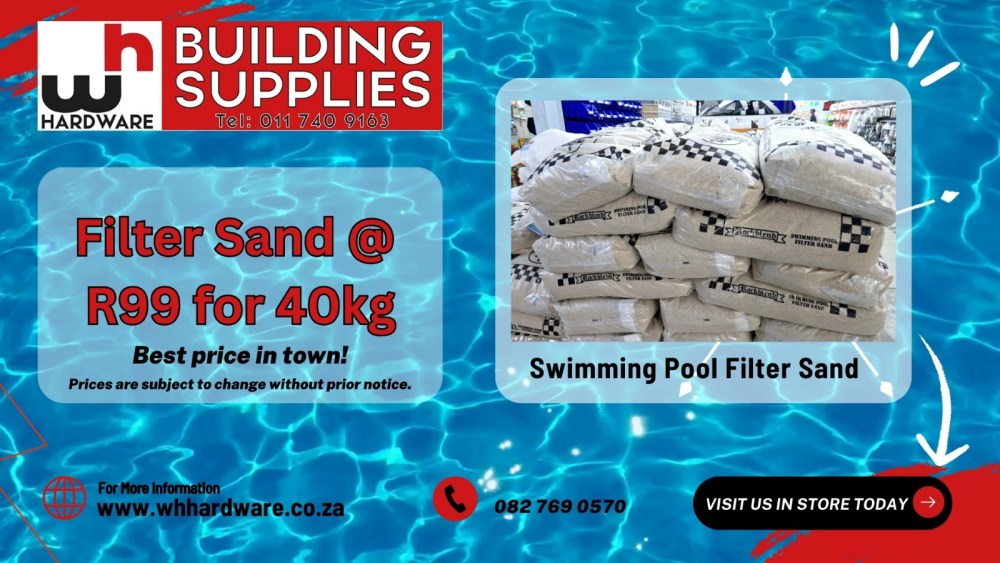 WH Hardware and building supplies_Dive into savings with our unbeatable pool filter sand prices!